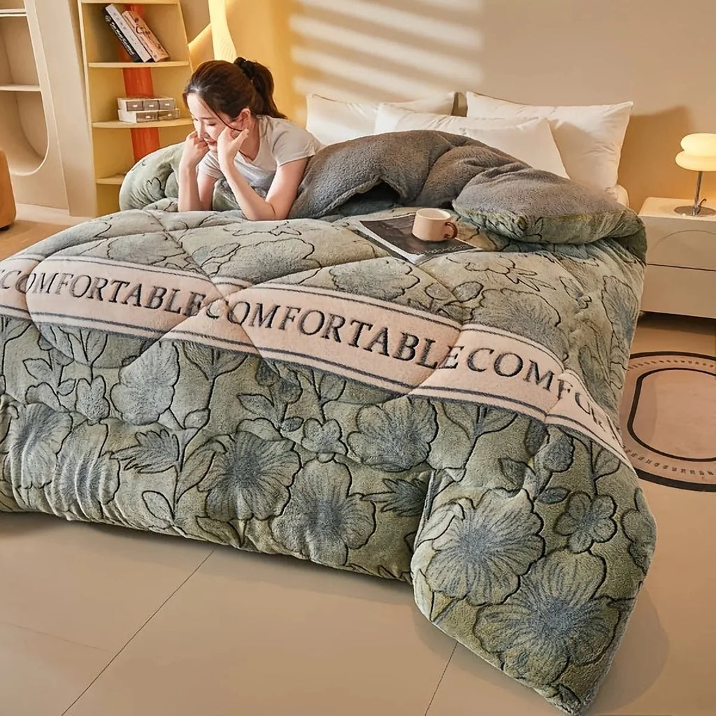 Thick Warm Lamb Fleece Blanket and Soft Milk Fleece Comforter
