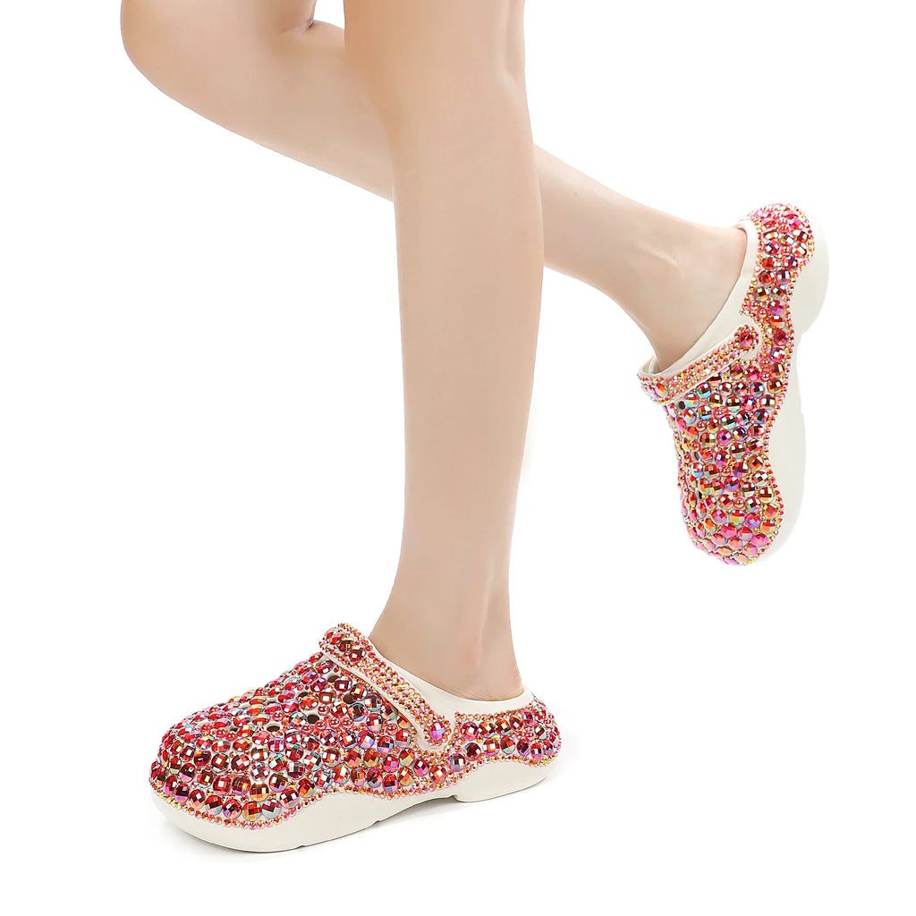Women's Rhinestone Clogs Summer Beach Sandals EVA Lightweight