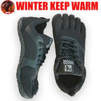 Unisex Cotton Five-Finger Athletic Shoes Hook & Loop Patchwork Sneakers