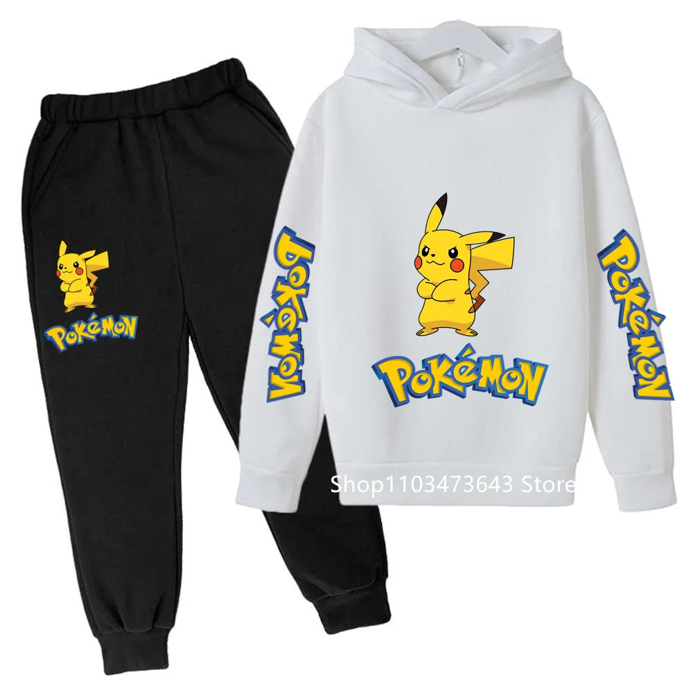 Kids' Cartoon Hoodie Sweatshirt Pants Two-Piece Set