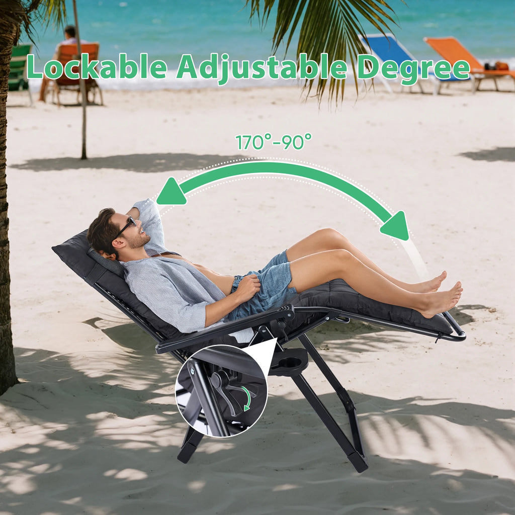 Zero Gravity Camping Lounge Chair and Folding Patio Recliner