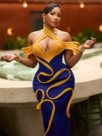 Women's Halter Ankle Length Sheath Party Dress
