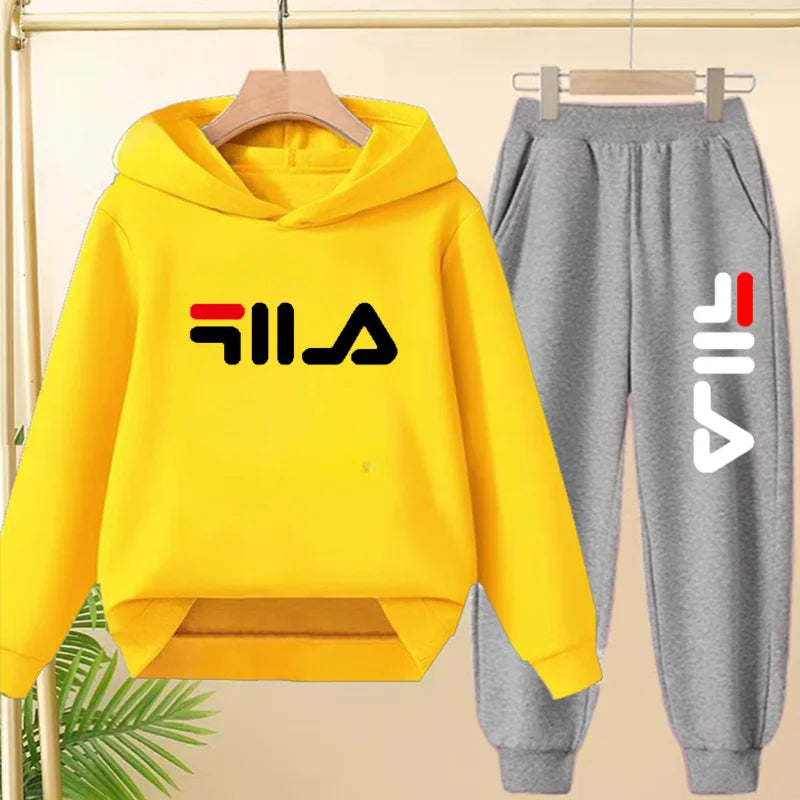 Kids' Pullover Hoodie Sweatshirt Pants Two-Piece Set