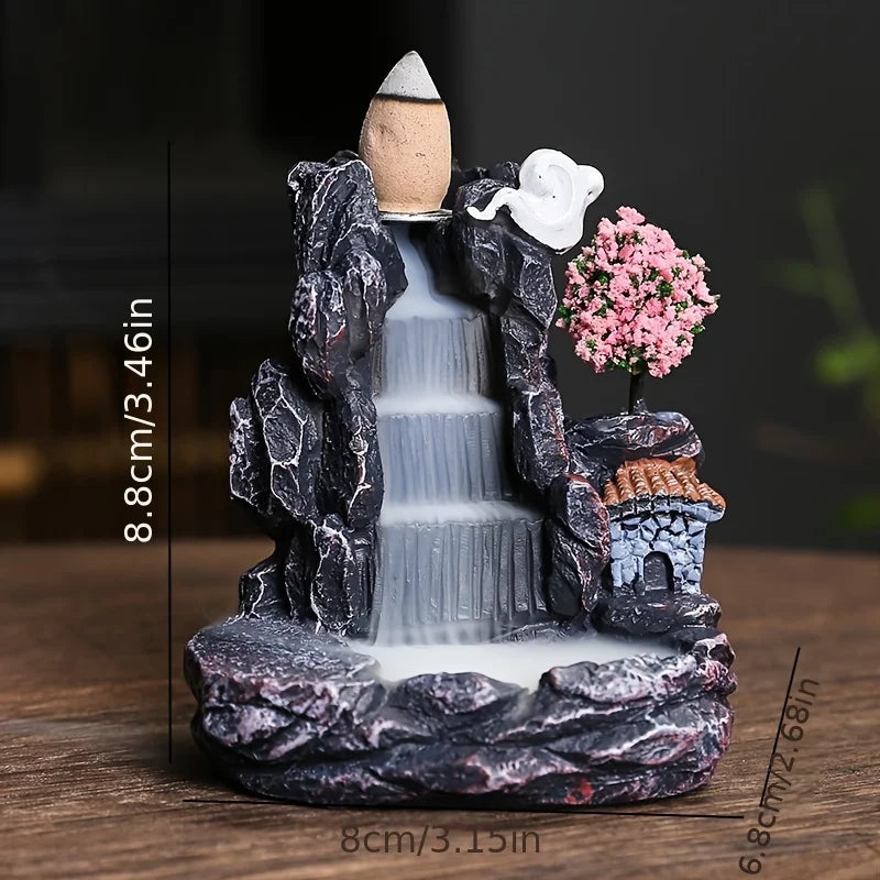 Mountain River Waterfall Backflow Incense Burner and Tabletop Ornament