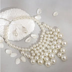 Ethnic Style Simulated Pearl Jewelry Set with Tassel Necklace Earrings