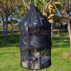 Folding 3-Tier Camping Storage Net with Zipper for Tableware