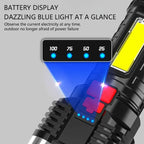 Rechargeable LED Flashlight with Side Light and 3 Lighting Modes
