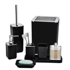 Bamboo Plastic Bathroom Accessory Set with Trash Can T234-8