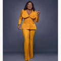 Women's Fitted Single-Breasted Blazer Trousers Pants Suit