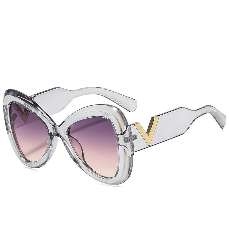 Women's Trendy Cat Eye Butterfly Oversized Sunglasses