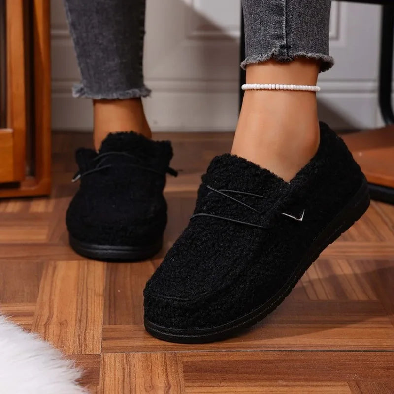 Women's Warm Plush Flat Loafer Shoes