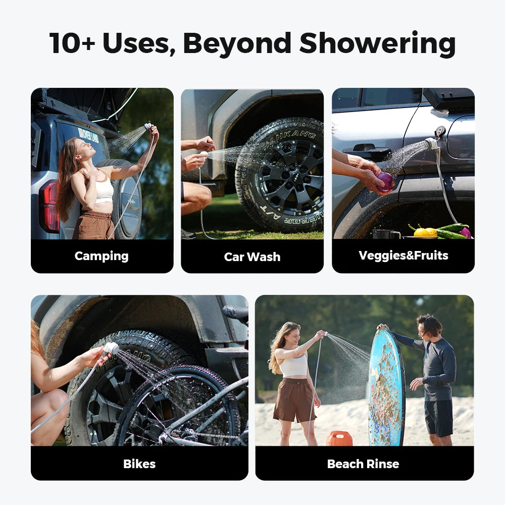 Portable Camping Shower with IPX7 Waterproof Electric Pump