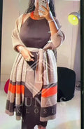 Women's Pleated Colorblock Two Piece Dress Set