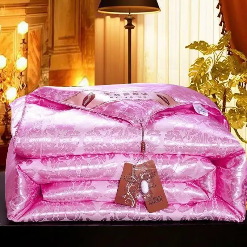 Mulberry Silk Jacquard Duvet Cover and Satin Bedding Set