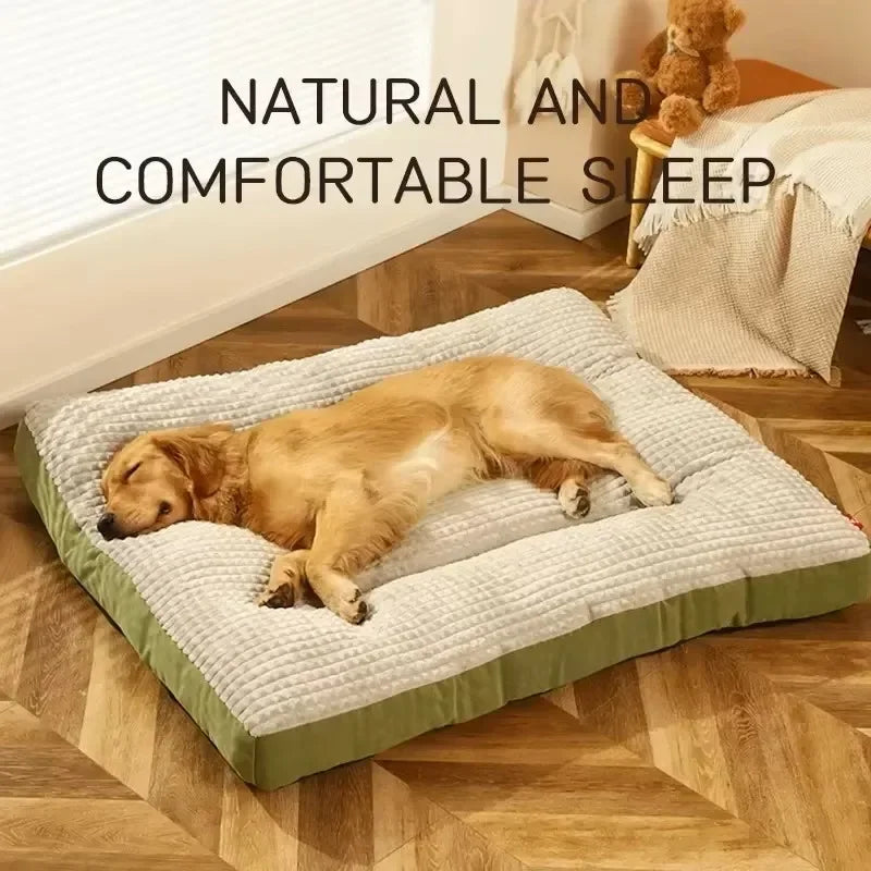 Corduroy Dog Bed Mat Oversized Washable Cushion for Medium and Large Dogs