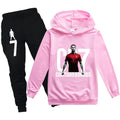 Boys' Football Print Hoodie Pants Two-Piece Set