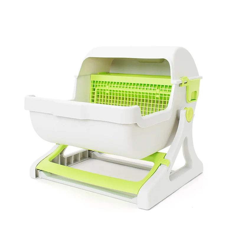 Semi-Automatic Self-Cleaning Cat Litter Box and Toilet Pan