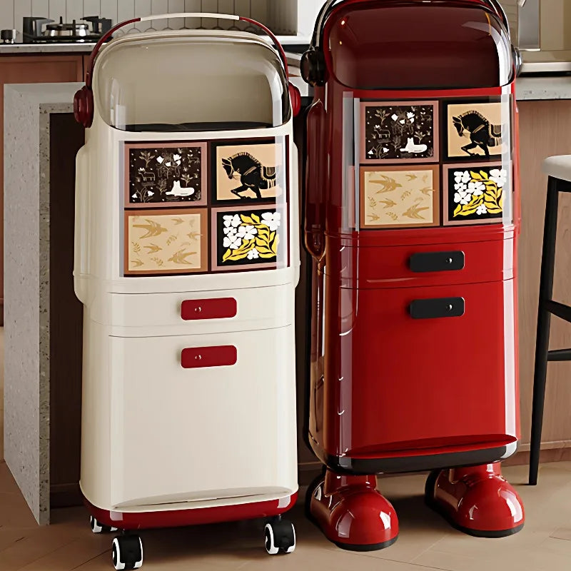 Multi-Layer Kitchen Trash Can with Lid and Odor Control