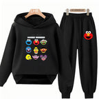 Kids' Printed Hooded Sweatshirt Pants Two-Piece Set