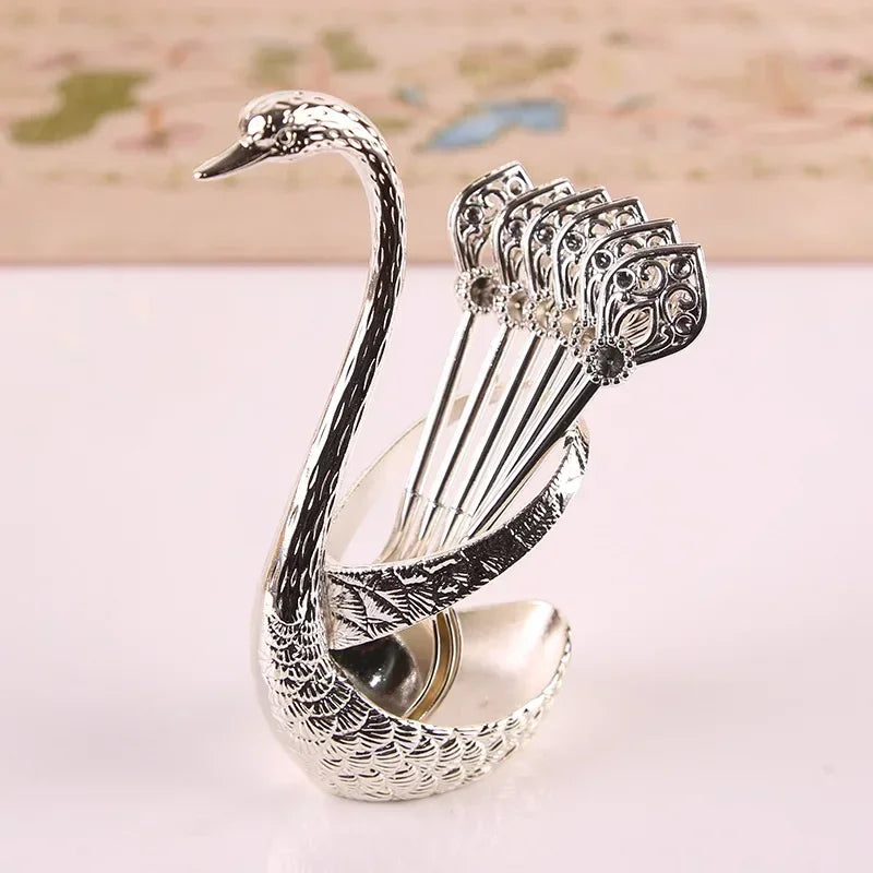 Swan Tableware Holder and Stainless Steel Utensil Stand