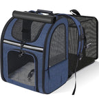Expandable Pet Carrier Backpack Breathable Travel Bag for Cats and Small Dogs