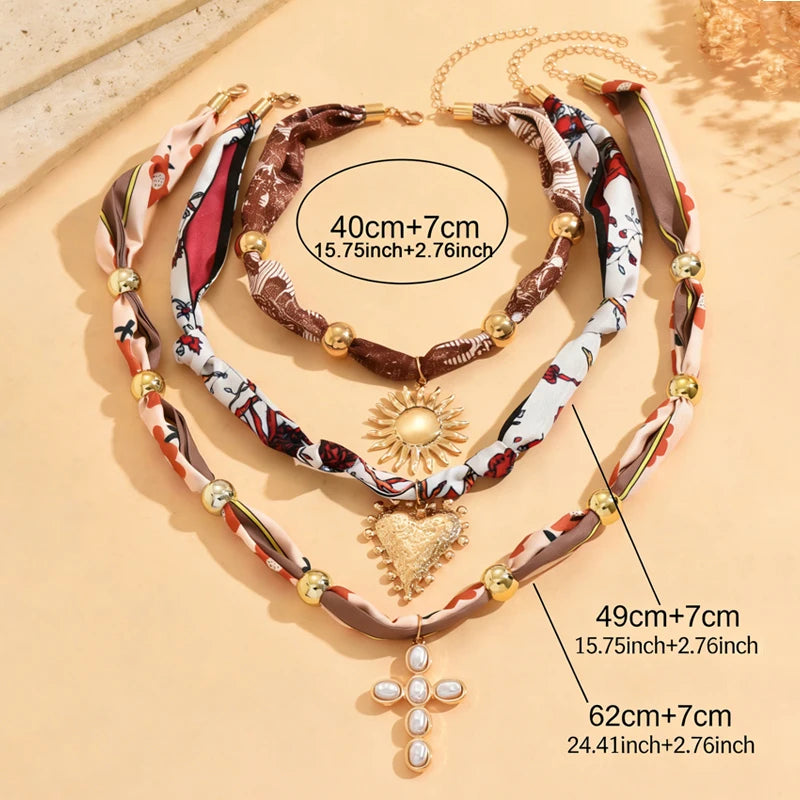 Women's Trendy Bohemian Fish Coral Beaded Wrap Pendant Necklace