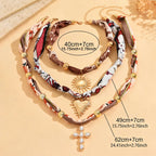 Women's Trendy Bohemian Fish Coral Beaded Wrap Pendant Necklace