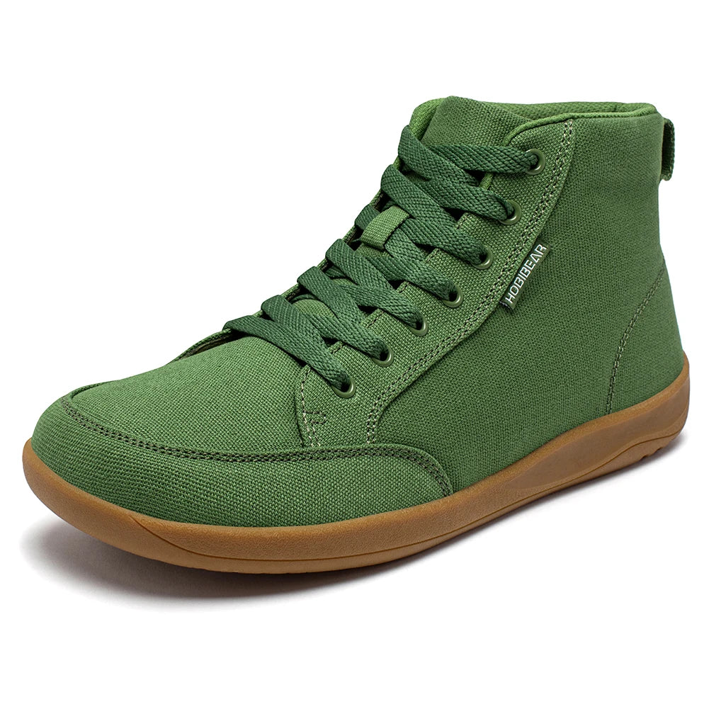 Unisex Mid-Top Canvas Wide Toe Box Barefoot Walking Shoes