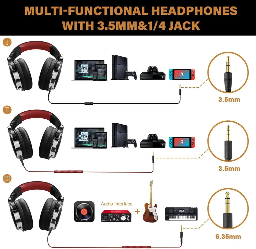 Professional DJ Studio Monitor Over Ear Wired Gaming Headset