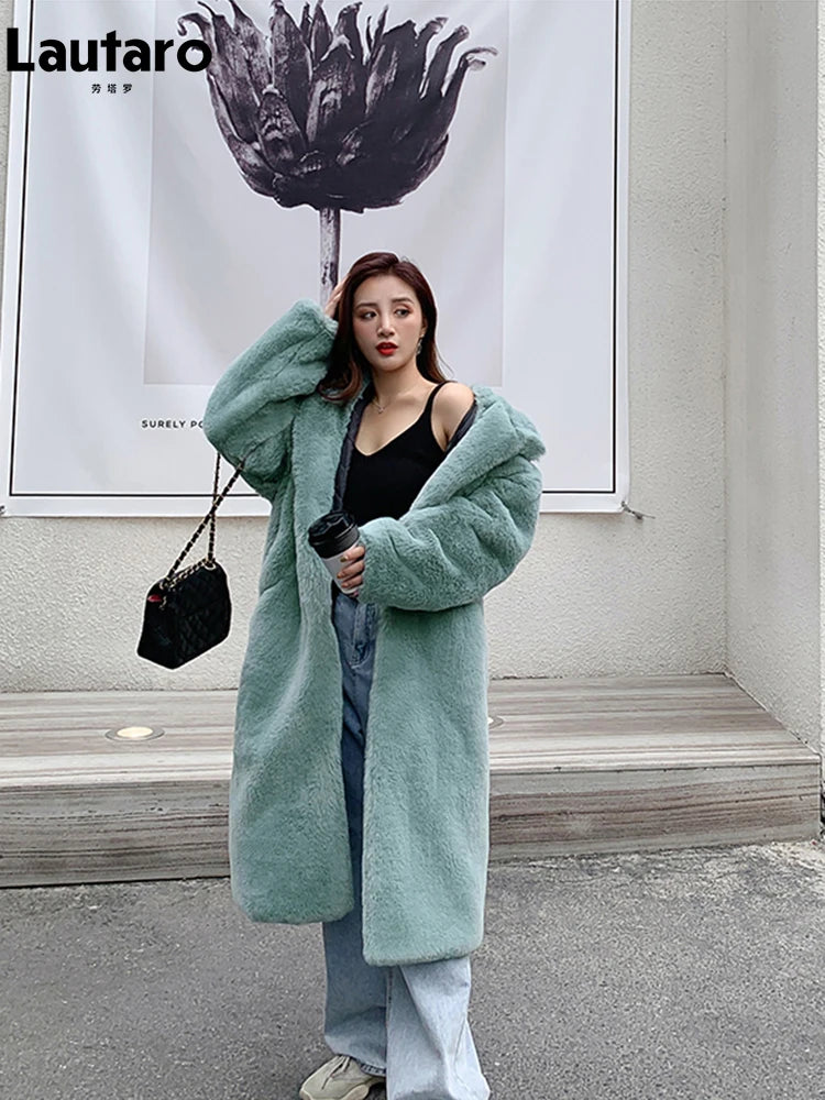 Women's Thick Warm Hooded Faux Fur Coat