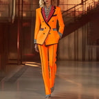 Women's Leopard Print Two-Piece Suit Set