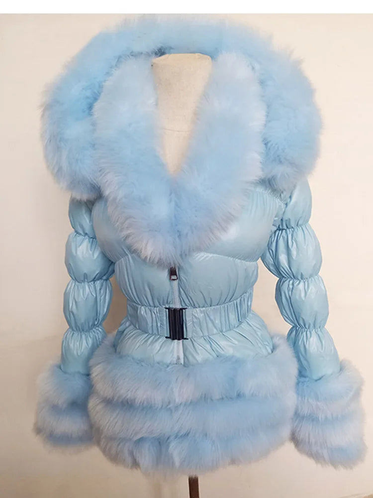 Women's Thick Warm Hooded Faux Fur Coat Y333
