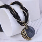 Vintage Peacock Metal Tassel Pendant Necklace and Sweater Chain
