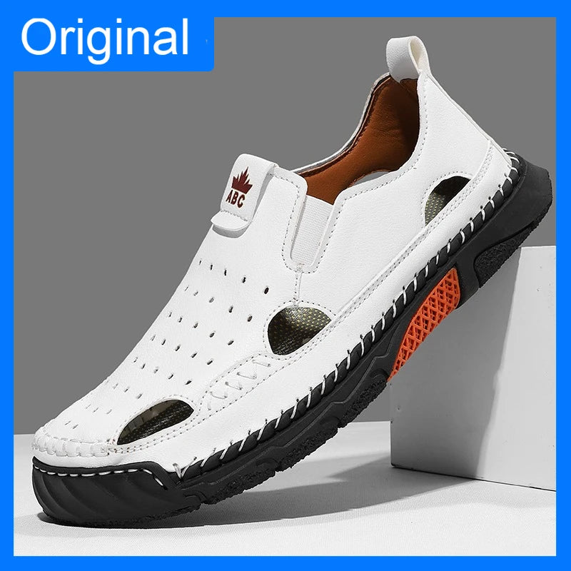 Men's Comfortable Slip-on Casual Leather Walking Sandals