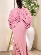 Women's African Print Batwing Sleeve Evening Maxi Dress