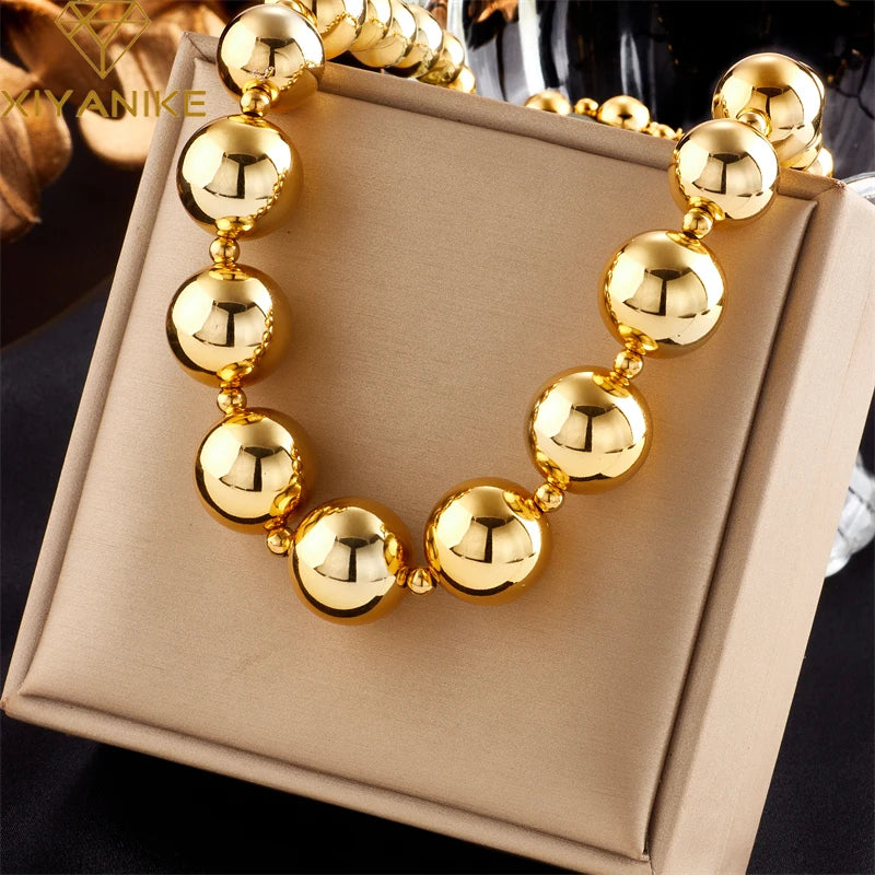 Women's Fashion Trendy Geometric Ball Chain Pendant Necklace