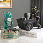 Dog Statue Resin Storage Box and Tabletop Ornament