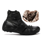 Men's Genuine Leather Ankle Strap Motorcycle Boots