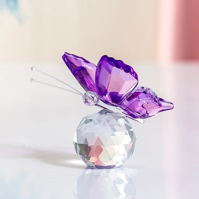 Crystal Cut Butterfly Ornament and Desktop Tabletop Figurine