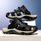 Men's Outdoor Leather Toe-Protection Sandals Quick-Drying Beach Shoes