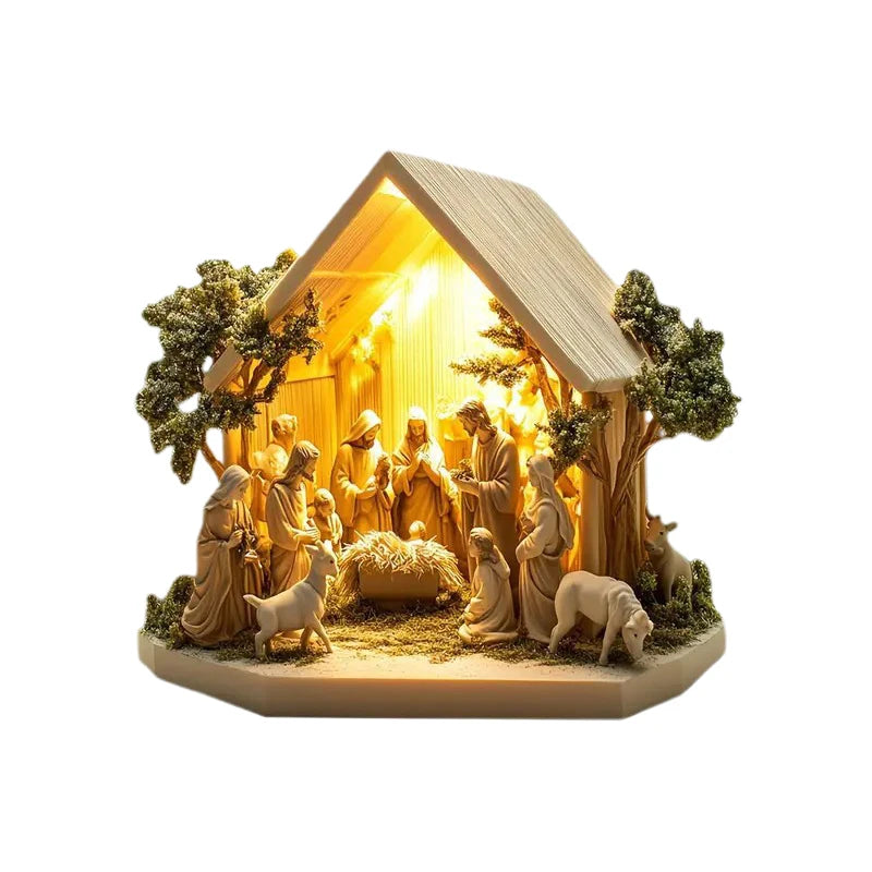 Flat Acrylic Nativity Scene Plaque and Tabletop Signboard