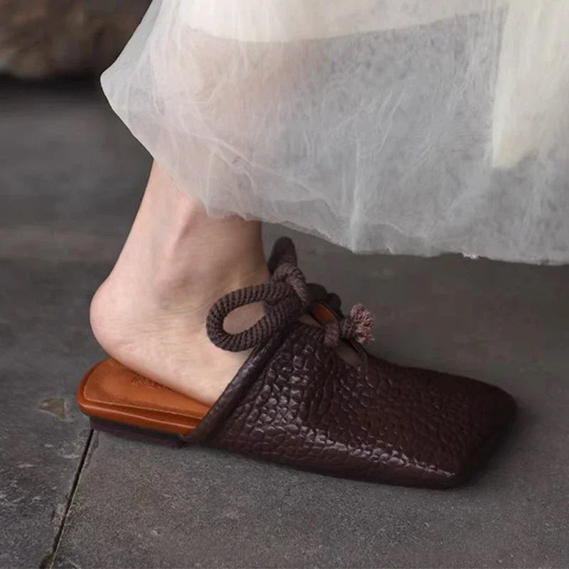 Women's Square Toe Casual Flat Mules