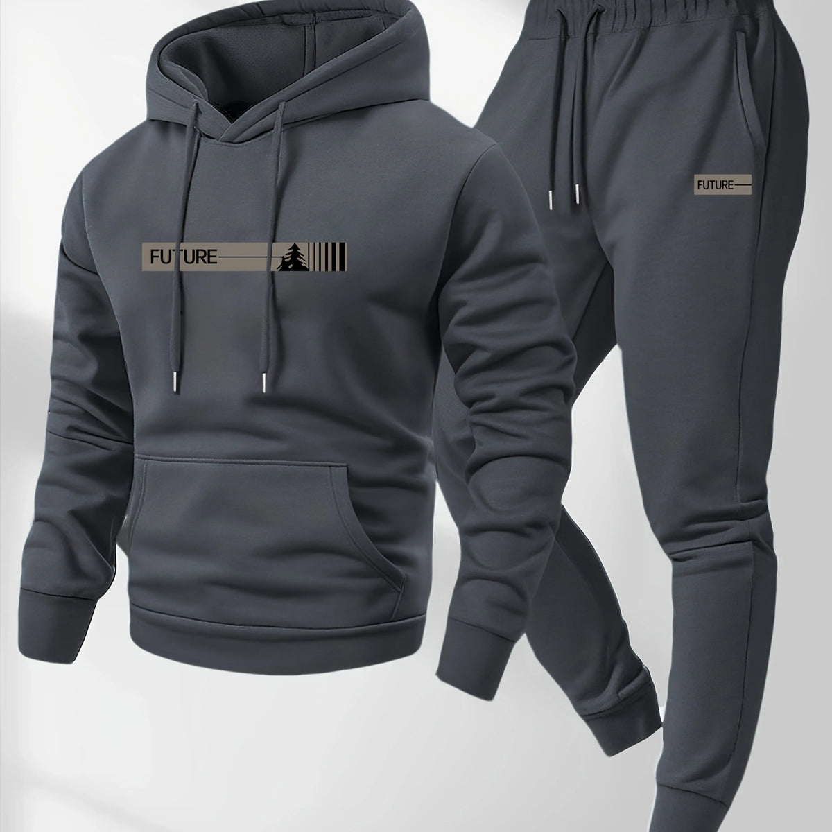 Men's Casual Hoodie and Sweatpants Two Piece Tracksuit Set