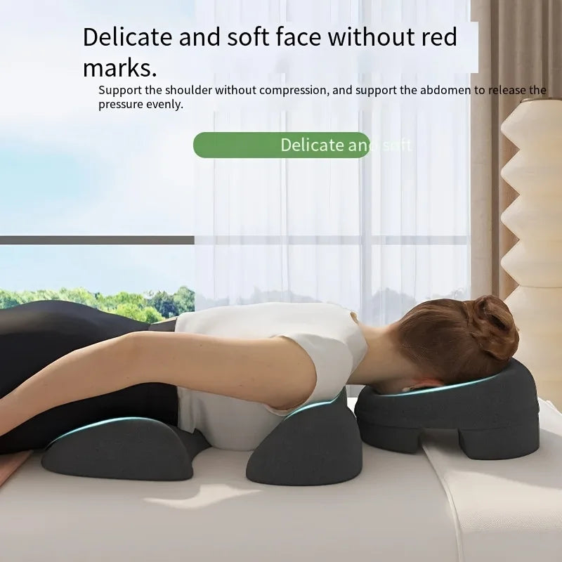 Ergonomic Contoured Massage Pillow for Face and Body Support