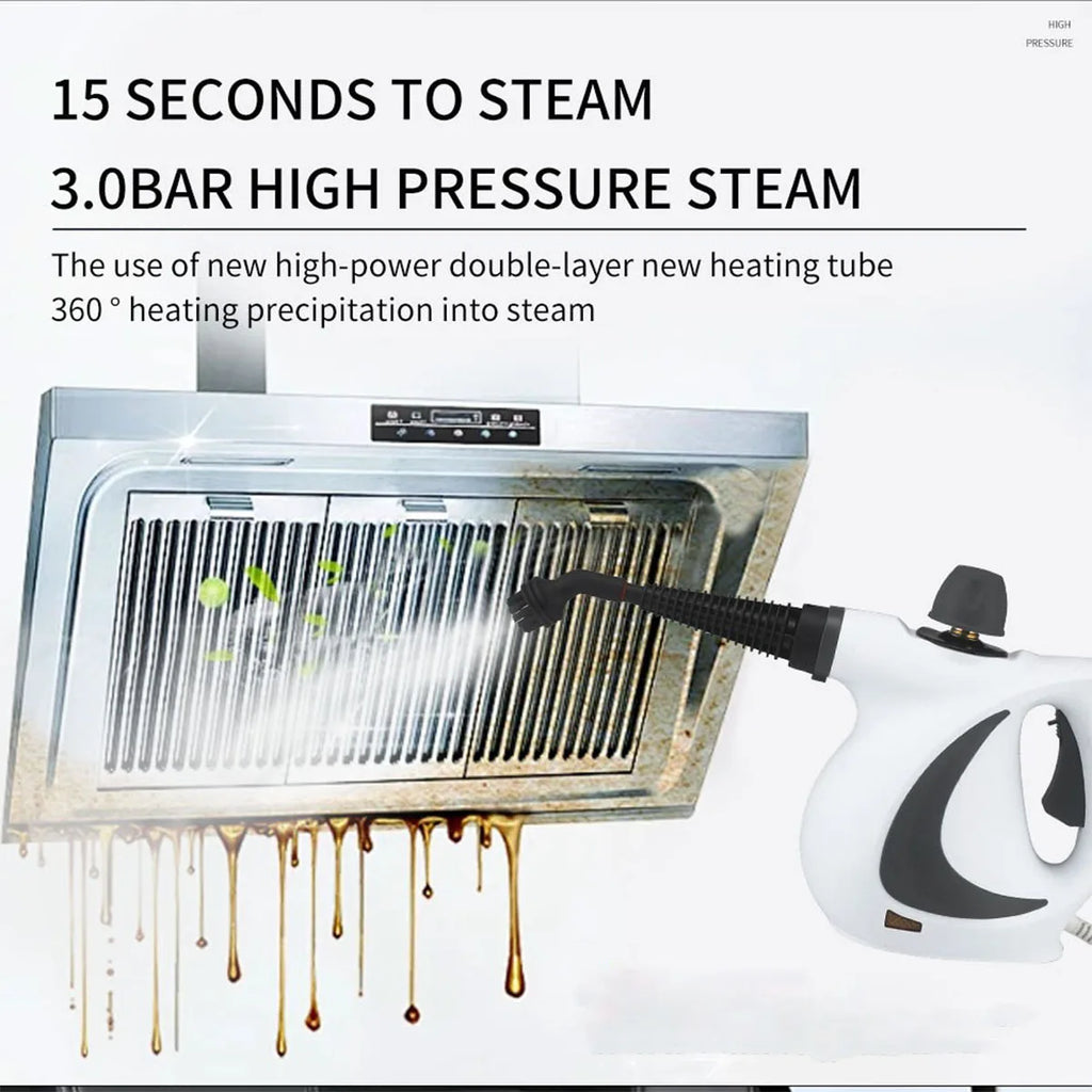 Portable Handheld High Pressure Steam Cleaner with Multi-Surface Accessories 1050W
