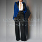 Women's Double Breasted Peak Lapel Slim Fit Pants Suit
