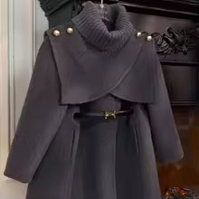 Girls' Knit Woolen Ball Gown Winter Coat