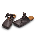 Women's Square Toe Casual Flat Mules