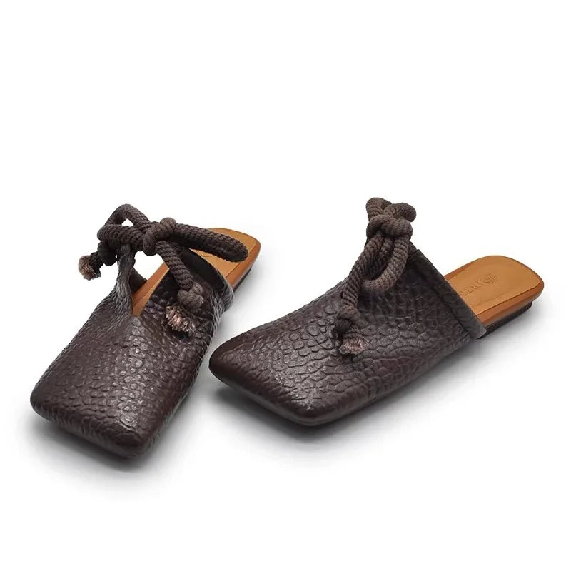 Women's Square Toe Casual Flat Mules