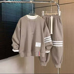 Kids' Pullover Sweatshirt Cotton Sports Pants Set